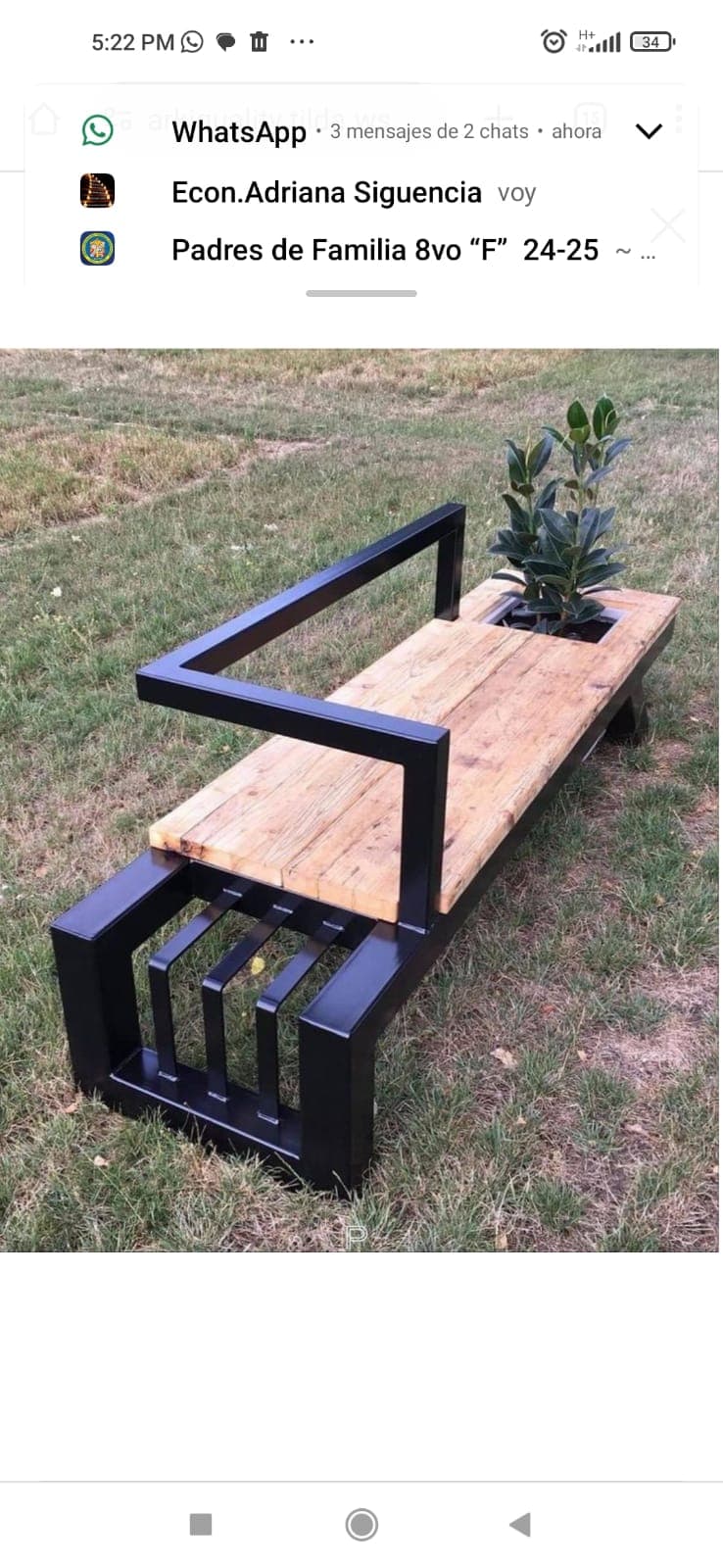 Sofá rústico en hierro y madera